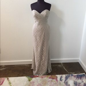 Strapless lace gown